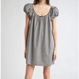 DÔEN Julia Dress in Noir La Maddalena Gingham Size M